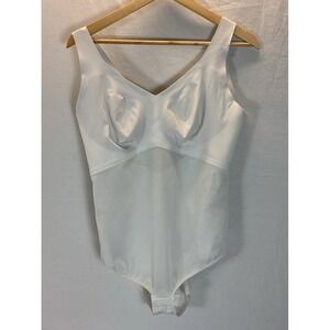 HONEYLOVE 2X Liftwear Shaping Bodysuit Adjustable Straps White Plus Size